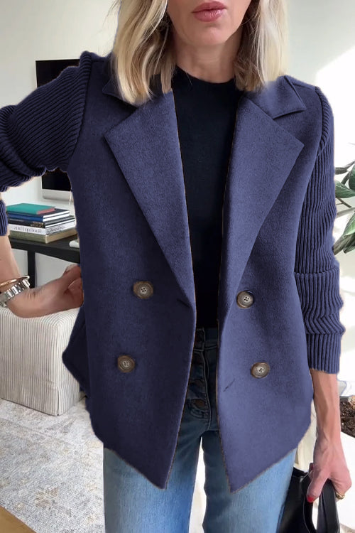 Leanor - Timeless Knit-Sleeve Blazer