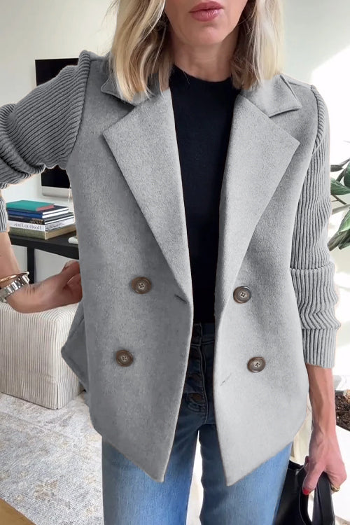 Leanor - Timeless Knit-Sleeve Blazer