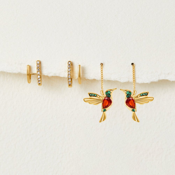 Claw Gold & Crystal Earrings