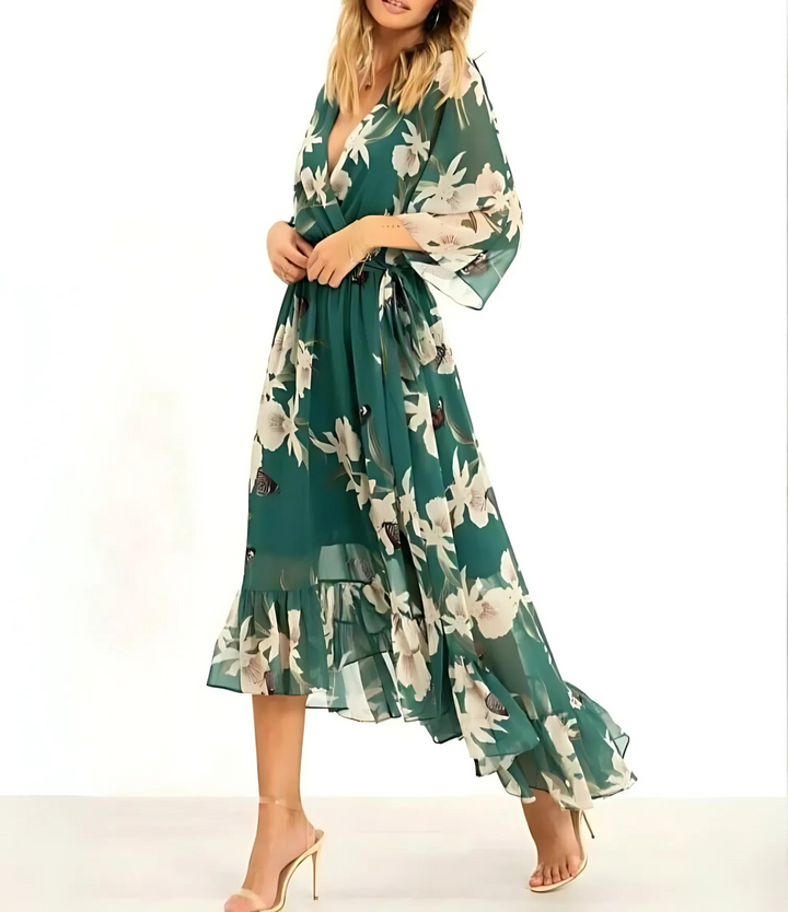 Tilly Printed V-Neck Dress