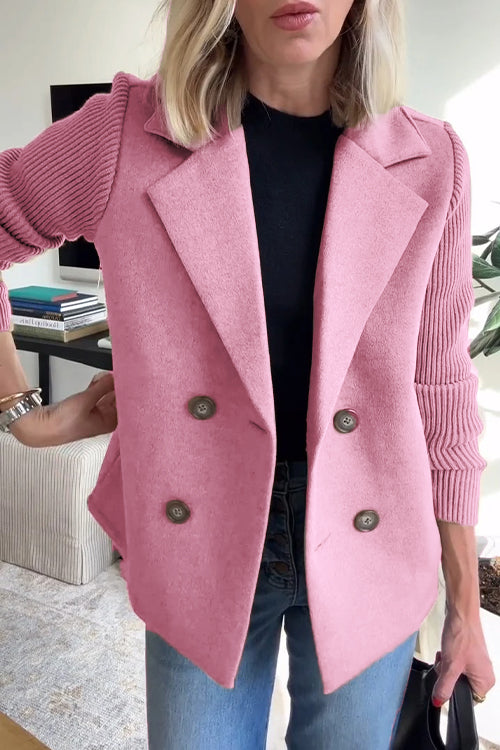 Leanor - Timeless Knit-Sleeve Blazer