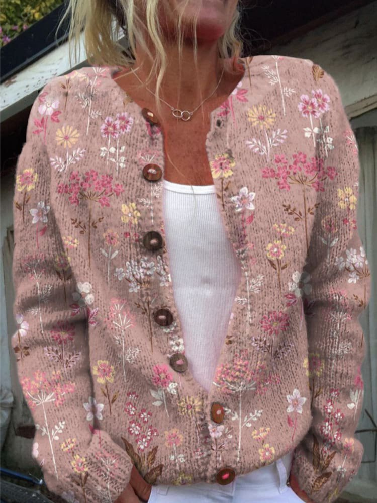 Alda - Floral Pattern Cardigan