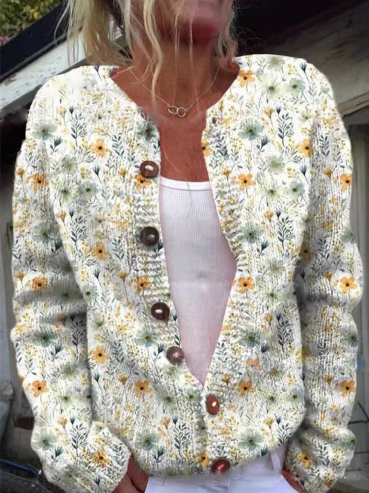 Alda - Floral Pattern Cardigan