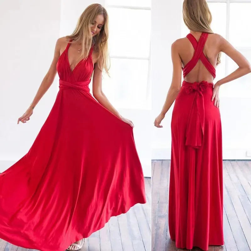 Lacie - Stylish Infinity Bridesmaid Floor-Length Dress