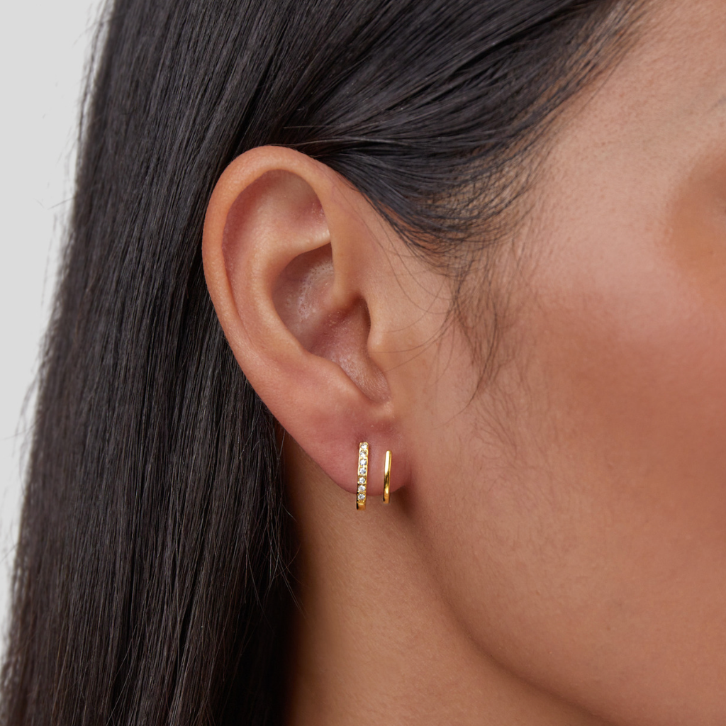 Claw Gold & Crystal Earrings