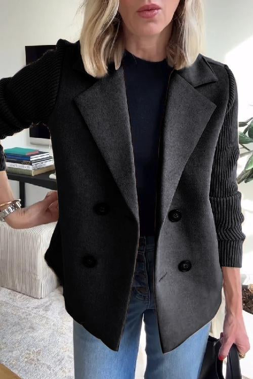 Leanor - Timeless Knit-Sleeve Blazer