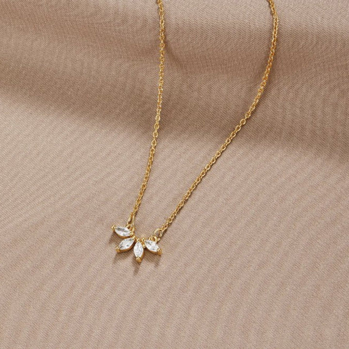 Luna Crystal Leaf Necklace